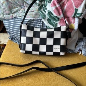 Coach Black and White Checkered Shoulder Bag